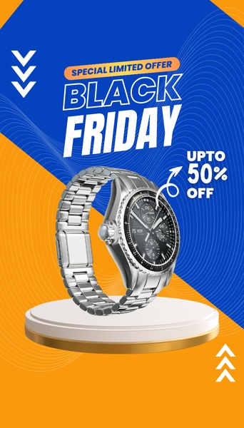 watch, wristwatch, timepiece, chronograph, men's watch, luxury watch, sports watch, limited time deal, minimalist, energetic, bold, blue, orange, black friday